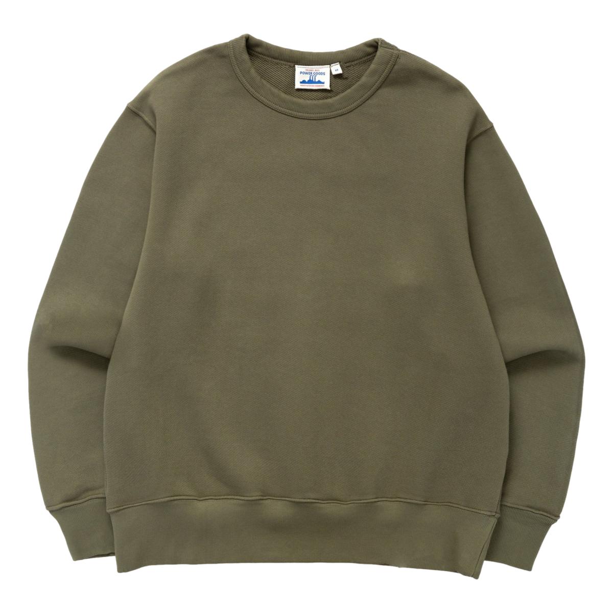 14.5oz Loopback Crewneck Olive - Sweatshirt