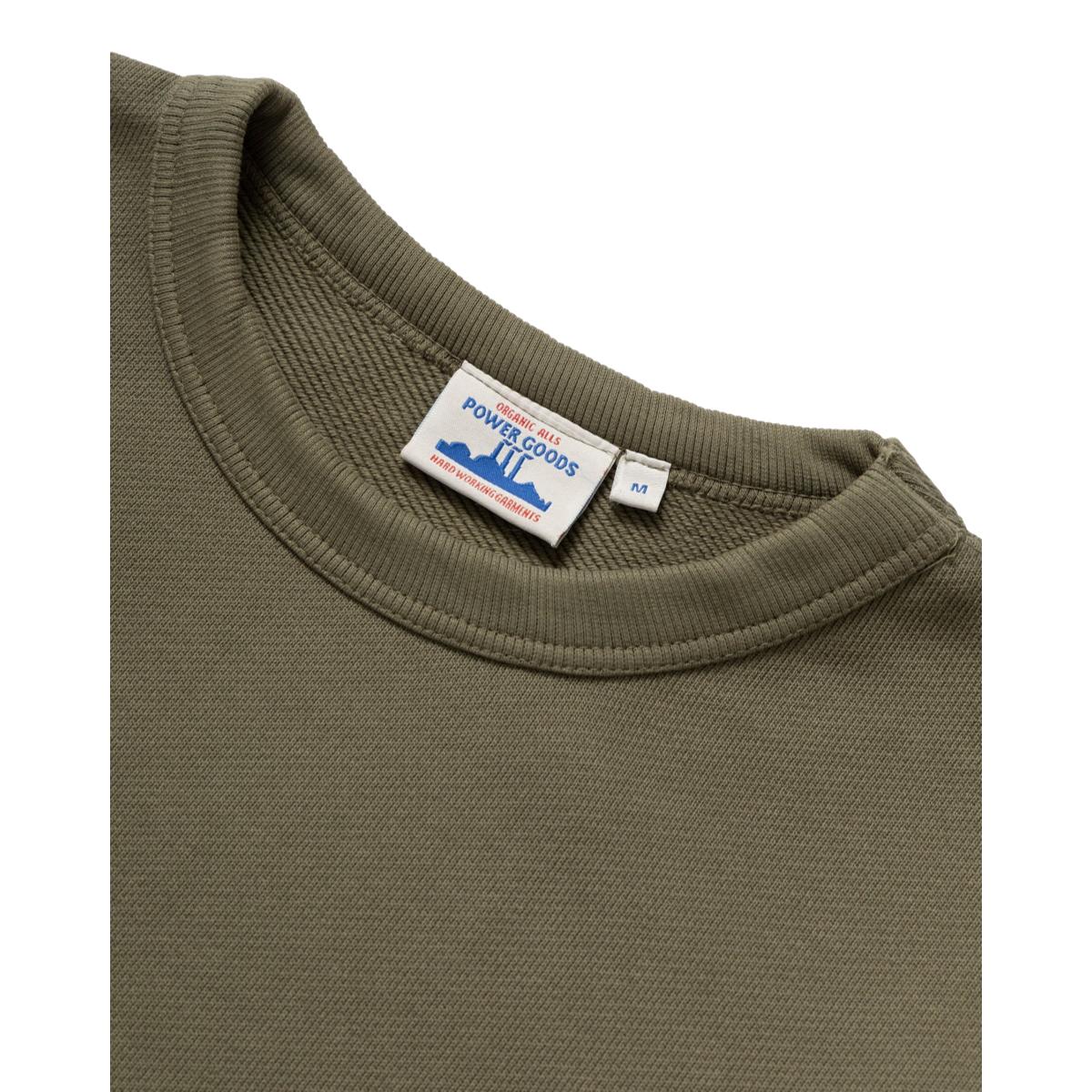 14.5oz Loopback Crewneck Olive - Sweatshirt