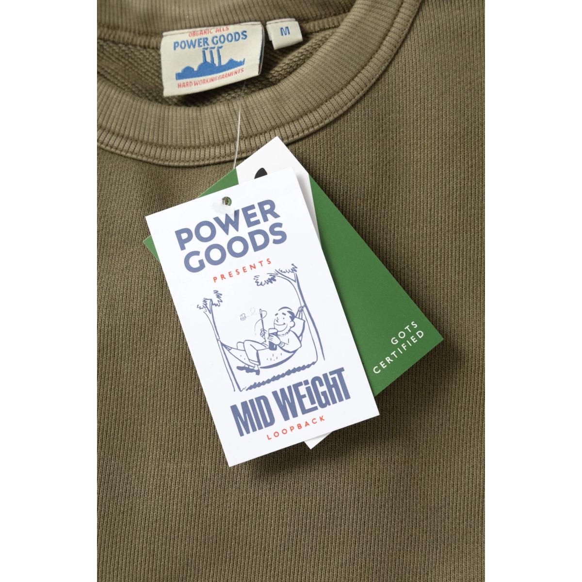 14.5oz Loopback Crewneck Olive - Sweatshirt