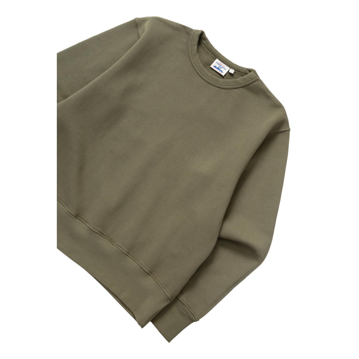 14.5oz Loopback Crewneck Olive - Sweatshirt