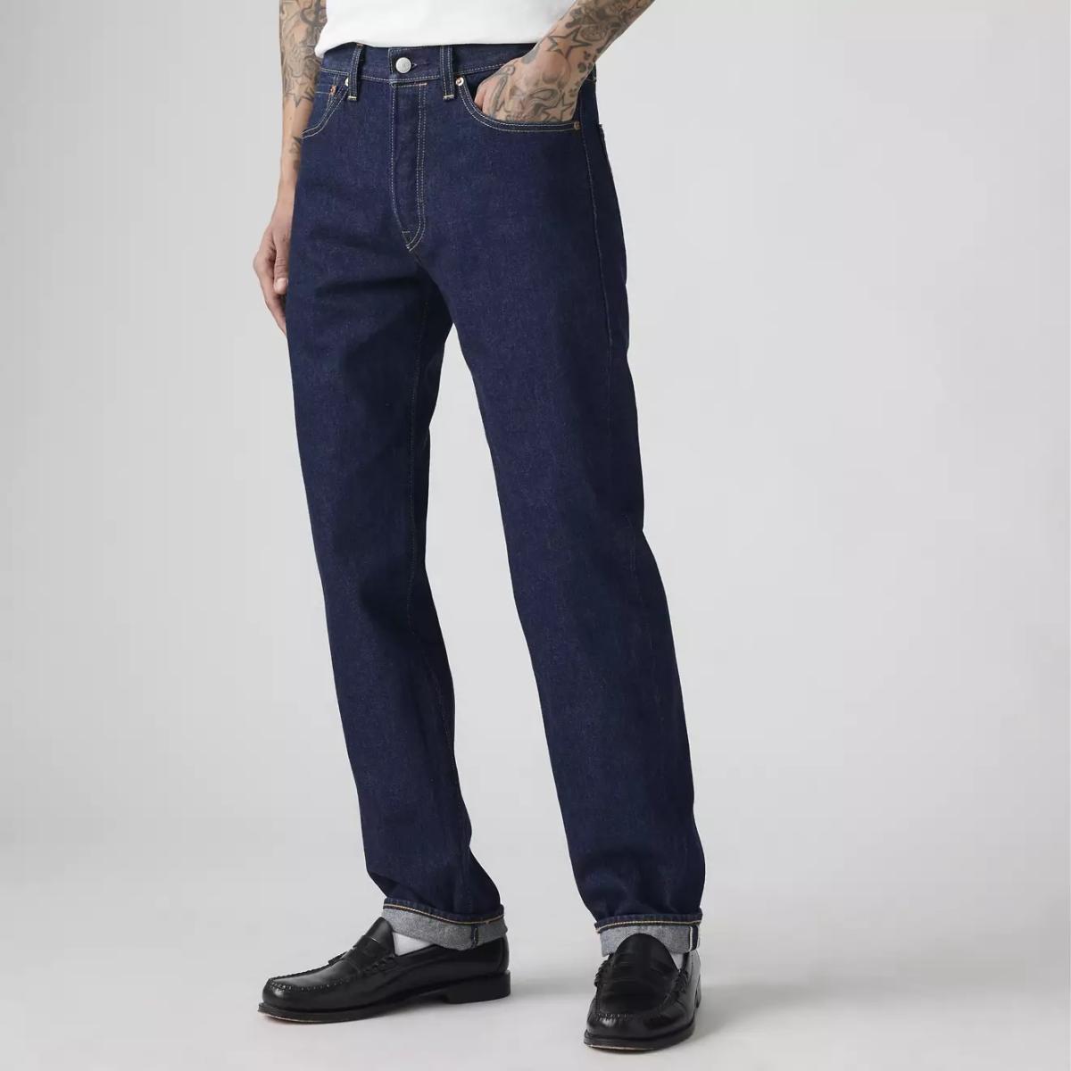 501® Original Fit New Selvedge Rinse Dark Wash - Denim