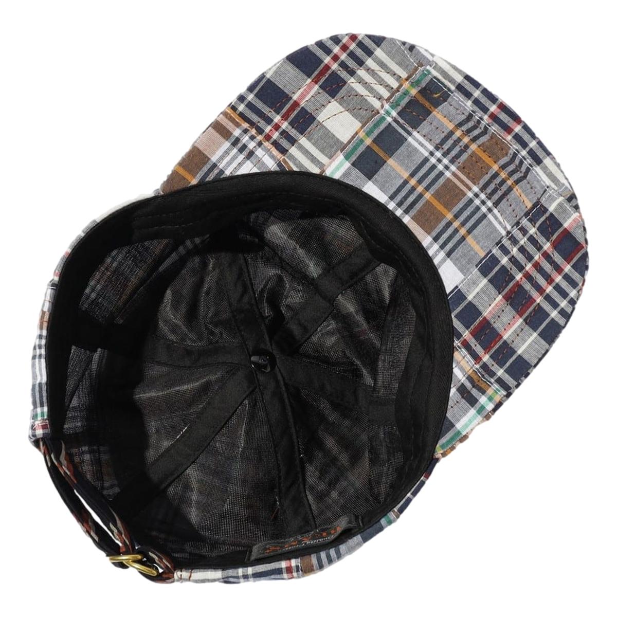 6 Panel Regimental Strap Madras - Hats