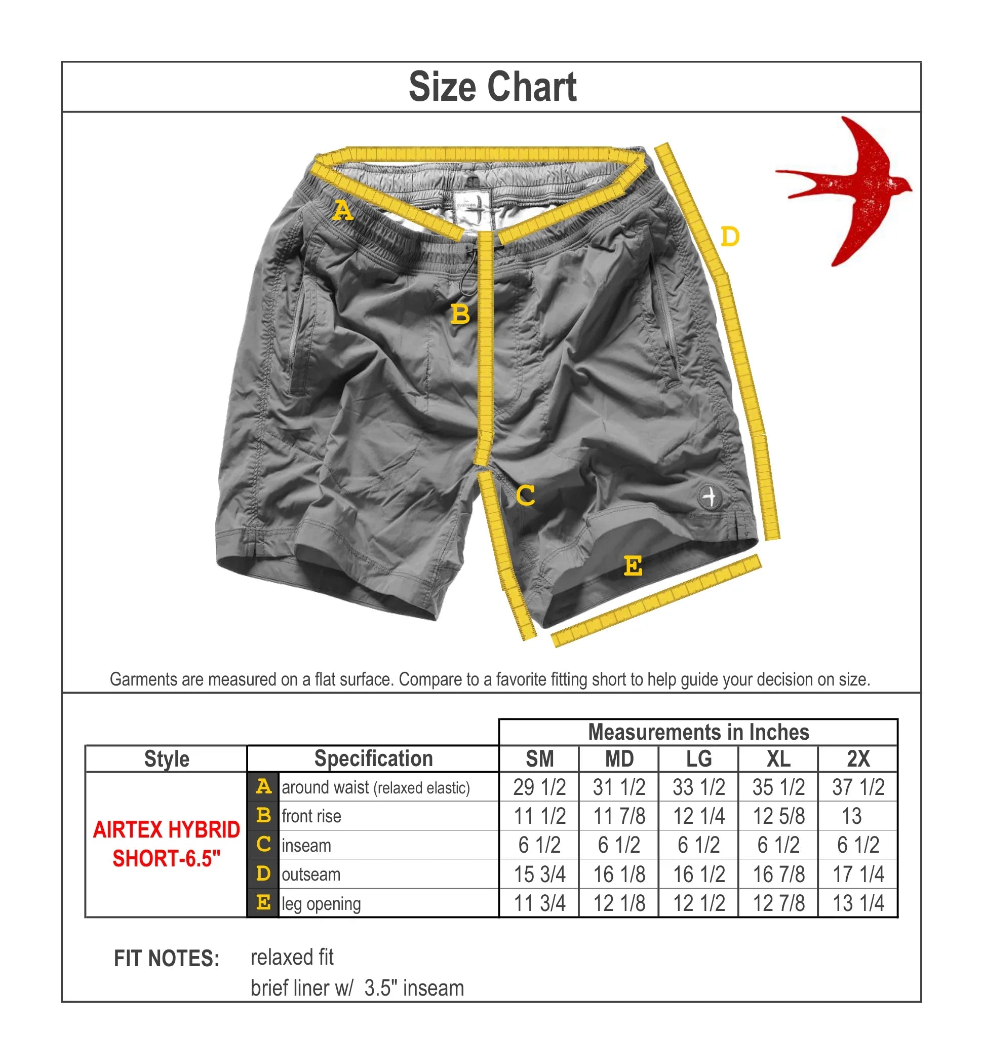 Airtex Hybrid Short 6.5’’ Citrus - Shorts