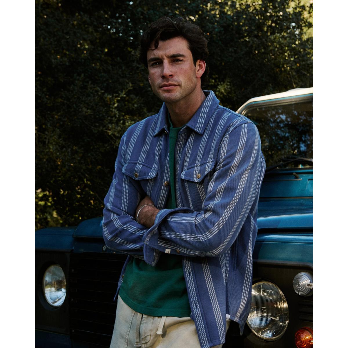Blanket Shirt Solimar Blue Skyline Stripe - Shirts
