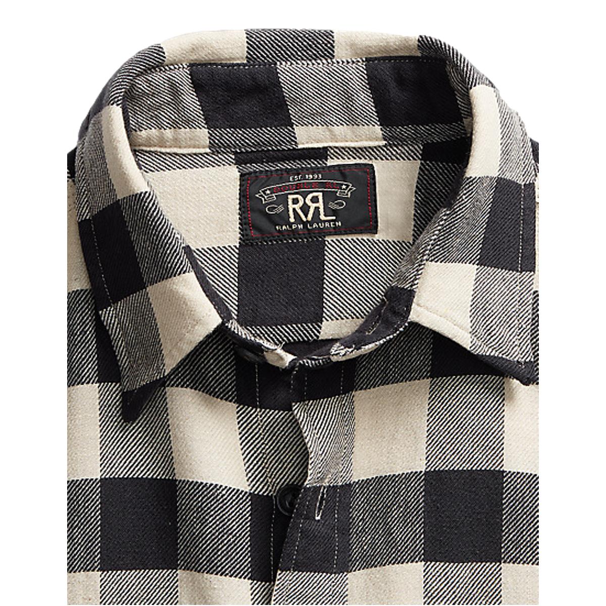 Buffalo Check Twill Workshirt Black Cream - Shirt