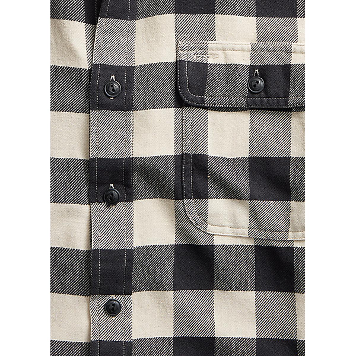 Buffalo Check Twill Workshirt Black Cream - Shirt