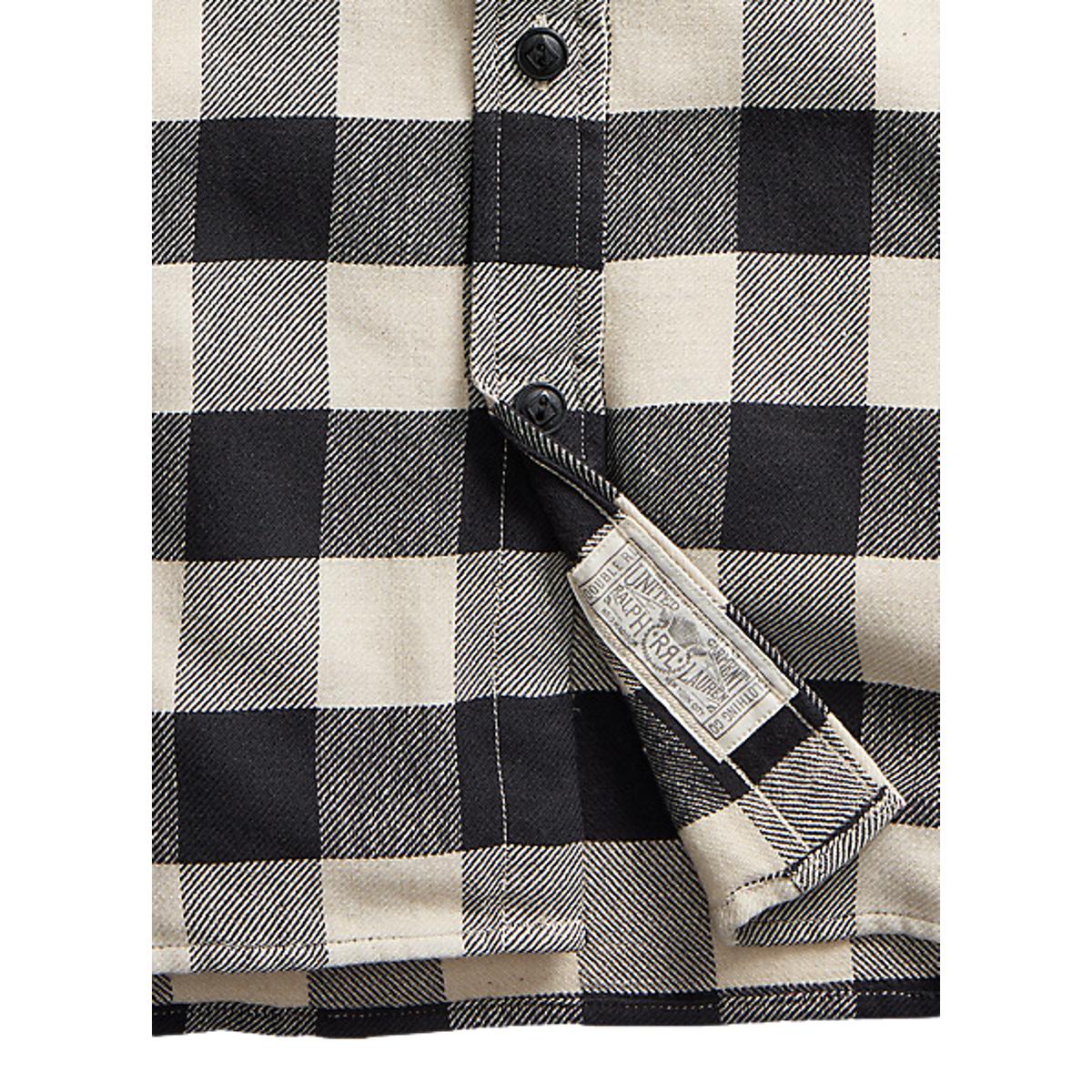 Buffalo Check Twill Workshirt Black Cream - Shirt