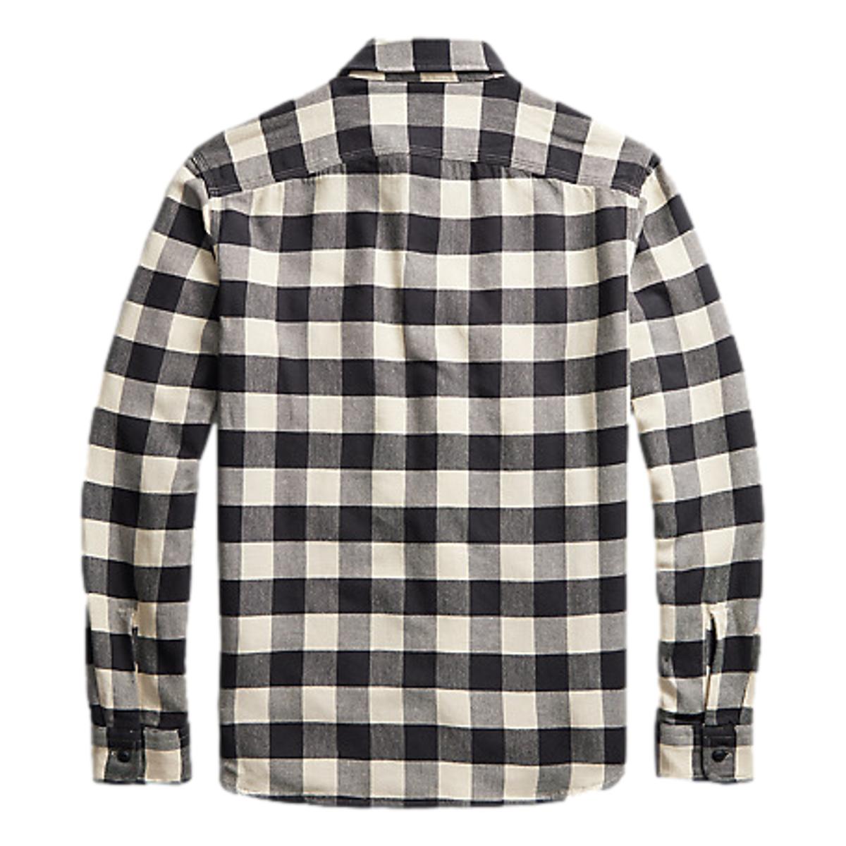 Buffalo Check Twill Workshirt Black Cream - Shirt