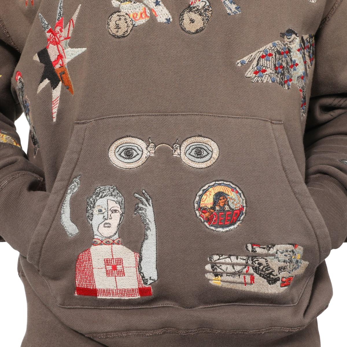 Collage Hoodie Dark Taupe - Hoodie