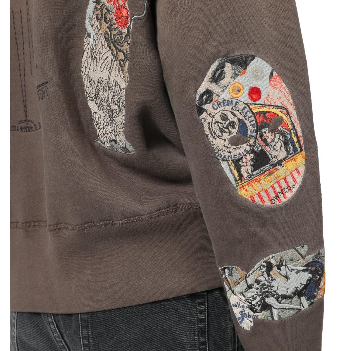 Collage Hoodie Dark Taupe - Hoodie
