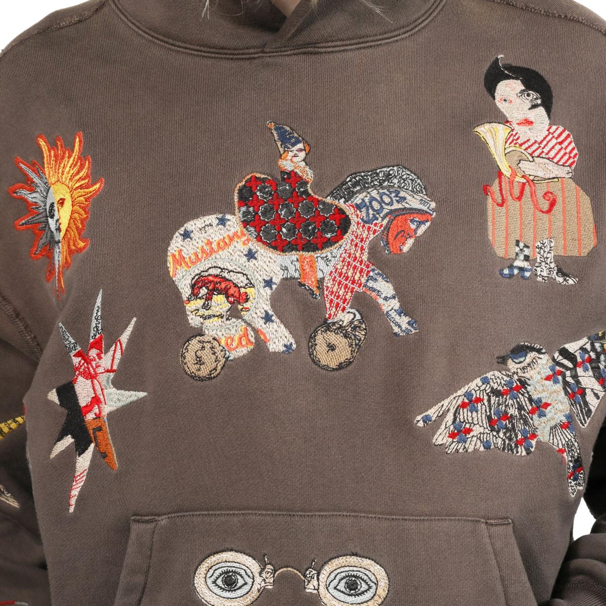 Collage Hoodie Dark Taupe - Hoodie