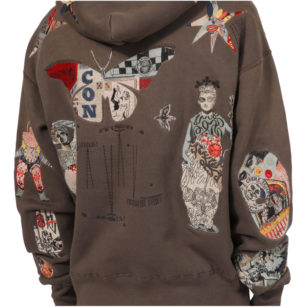 Collage Hoodie Dark Taupe - Hoodie