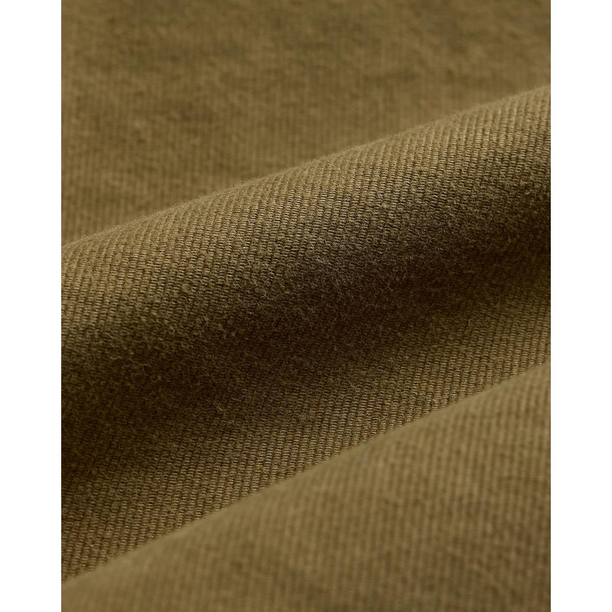 Corduroy-Collar Cotton Deck Jacket Khaki Drab - Deck Jacket