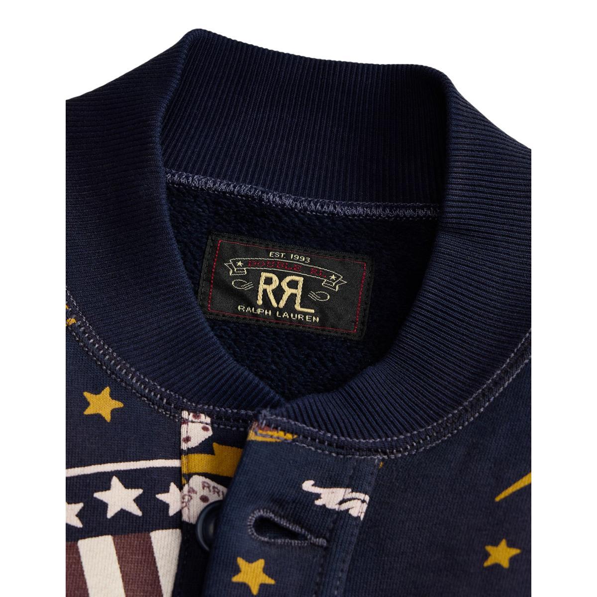 Fleece Graphic Jacket Navy Multi - Fleece