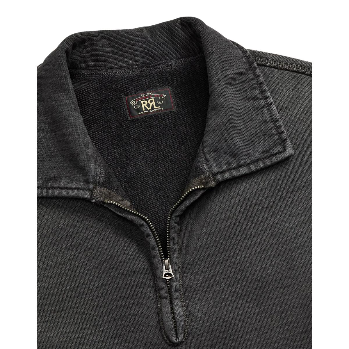 French Terry Quarter-Zip Pullover Faded Black - sweatshirt