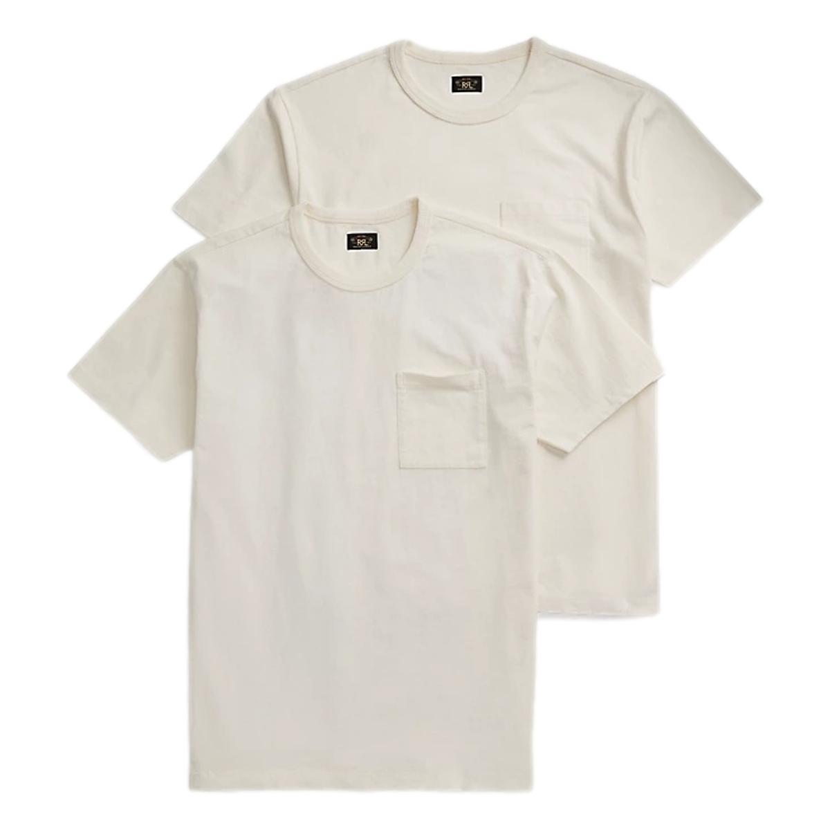 Garment-Dyed Pocket T-Shirt 2-Pack Warm White - T Shirt