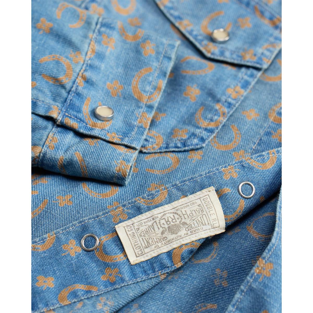 Horseshoe-Print Denim Shirt Jacket Indigo - Shirt Jacket