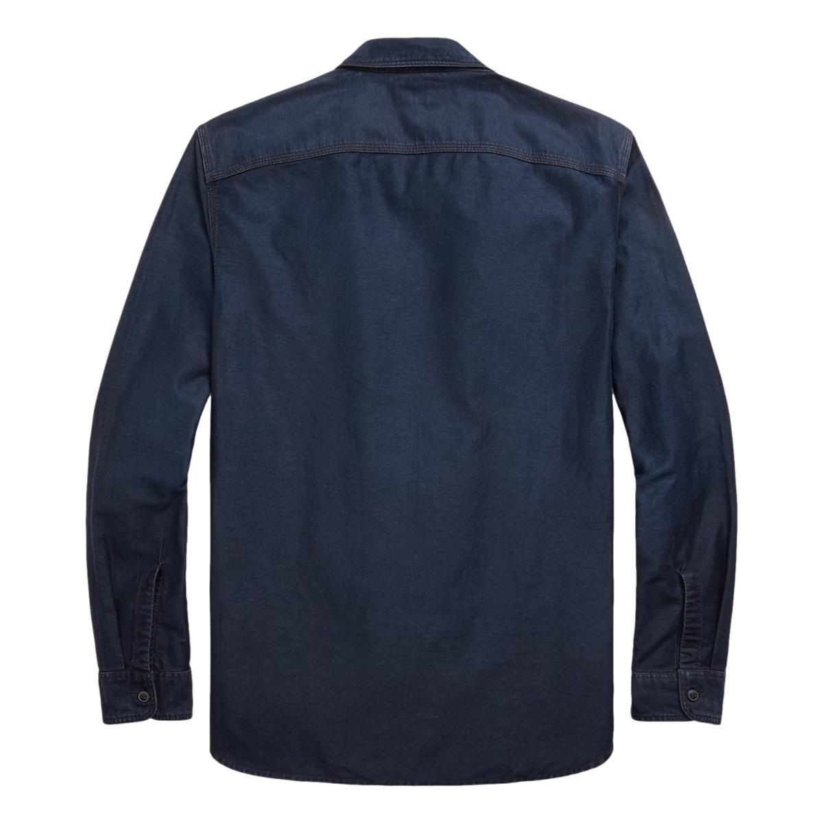 Indigo Cotton-Linen Sateen Workshirt - Shirt
