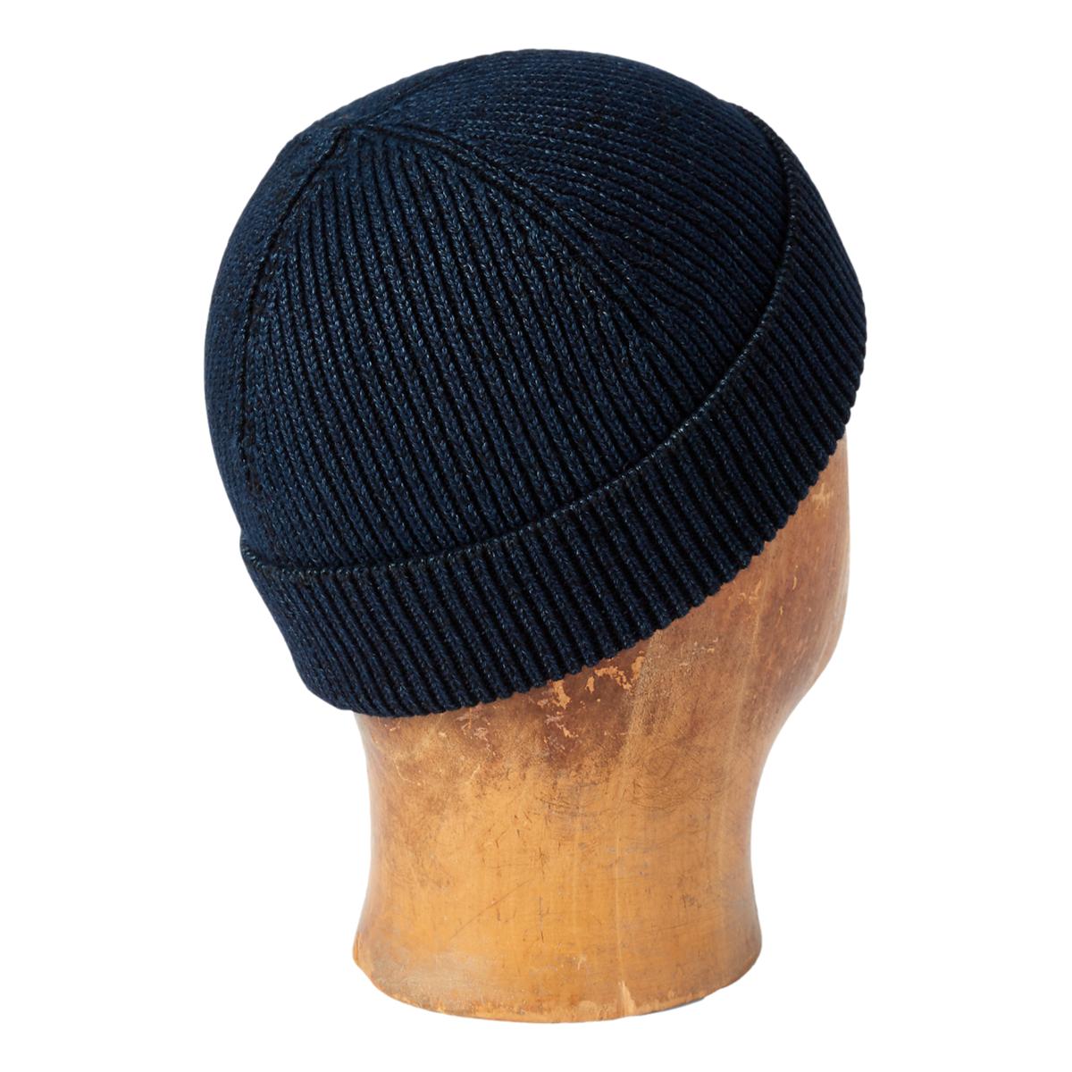 Indigo-Dyed Cotton Watch Cap Midnight Blue - Hat