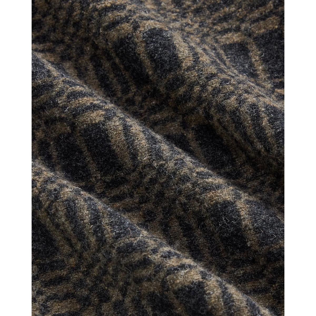 Jacquard-Knit Wool-Blend Workshirt Charcoal Multi - Shirt