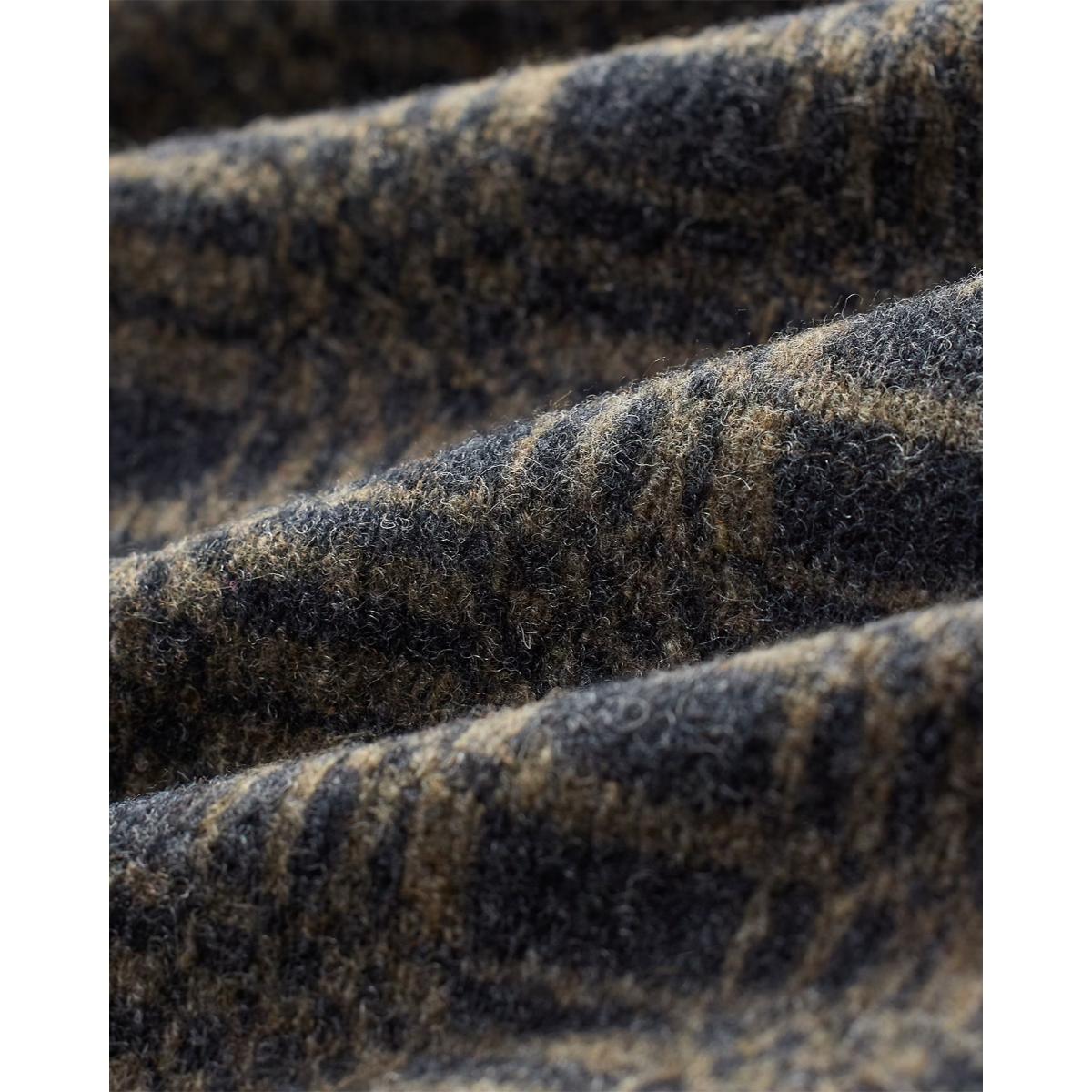 Jacquard-Knit Wool-Blend Workshirt Charcoal Multi - Shirt