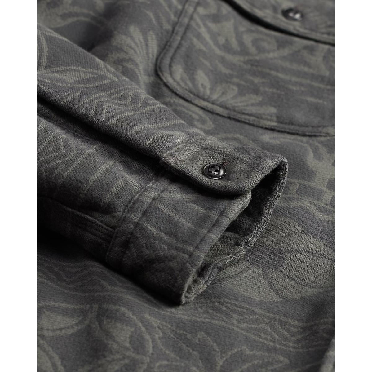 Jacquard Workshirt Grey Black - Shirt