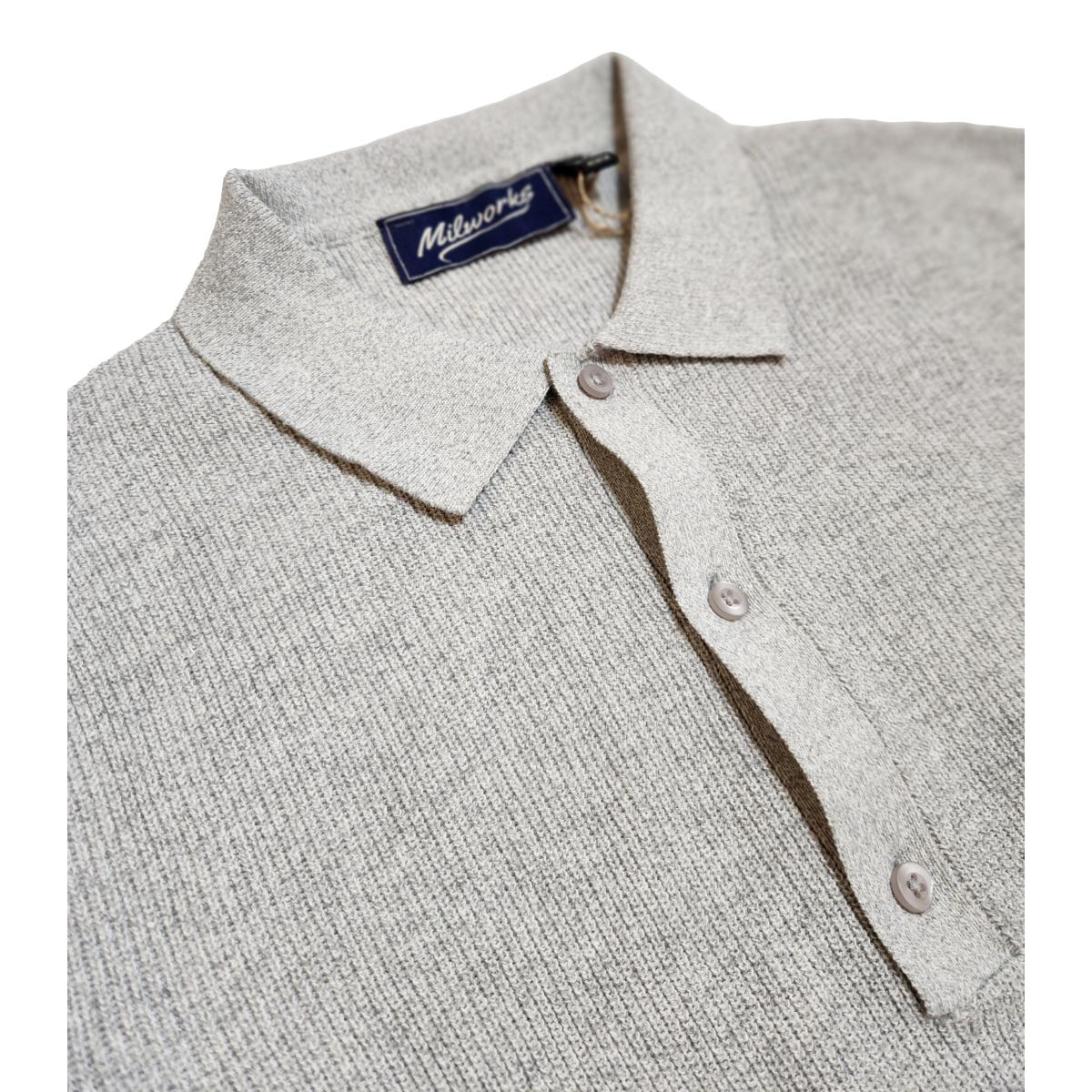 Long-Sleeve Polo Sweater Granite - sweater