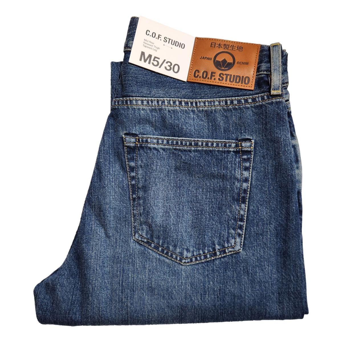 M5 Relaxed Tapered 13oz Kuroki Selvedge Dark Worn Denim