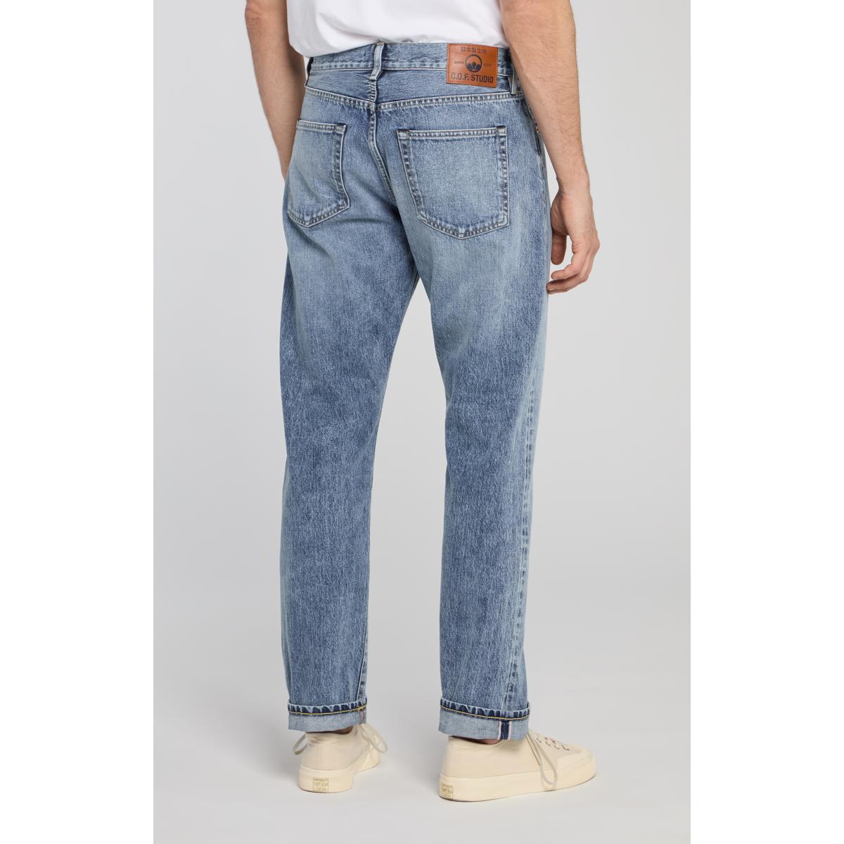 M5 Relaxed Tapered 13oz Kuroki Selvedge Worn Down - Denim