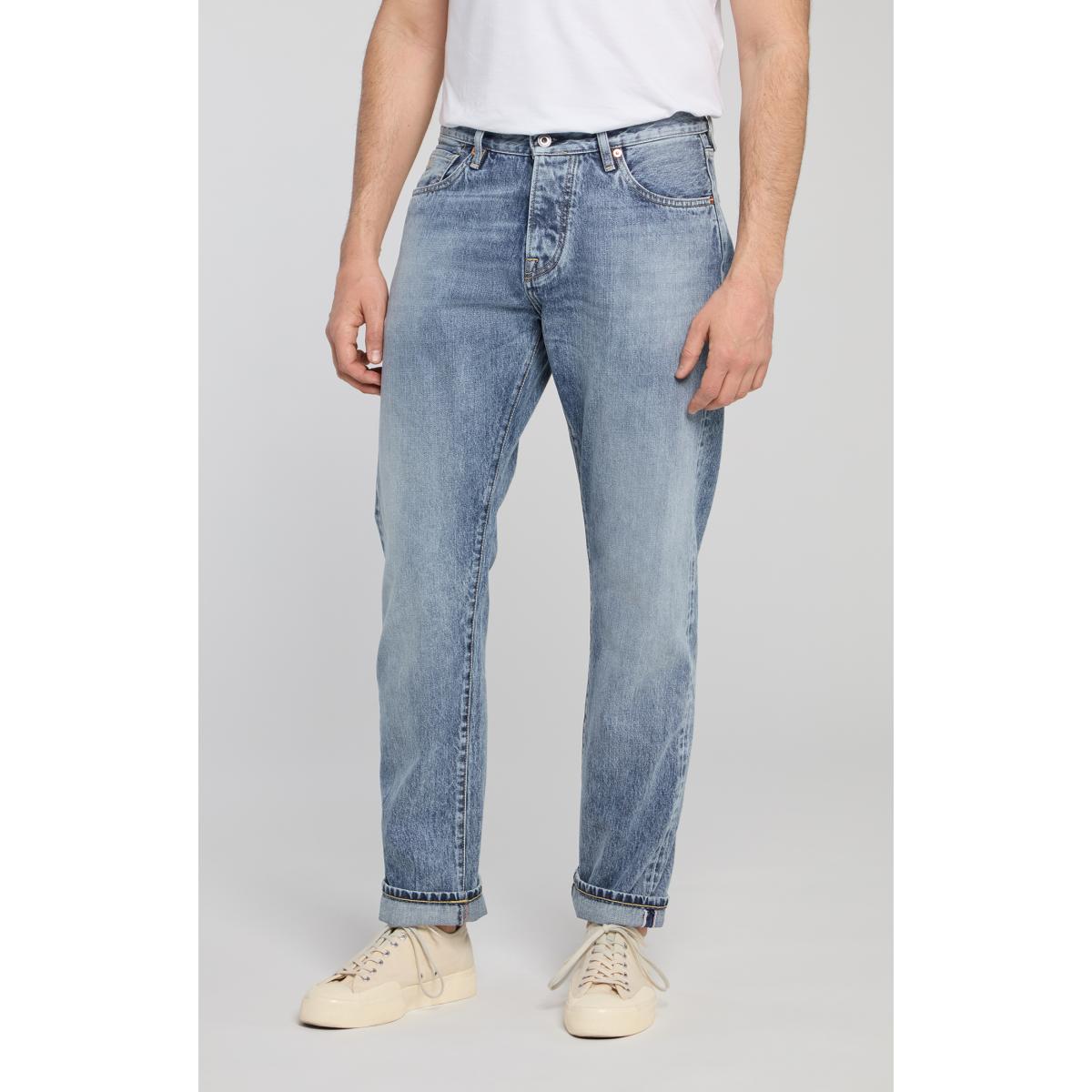 M5 Relaxed Tapered 13oz Kuroki Selvedge Worn Down - Denim
