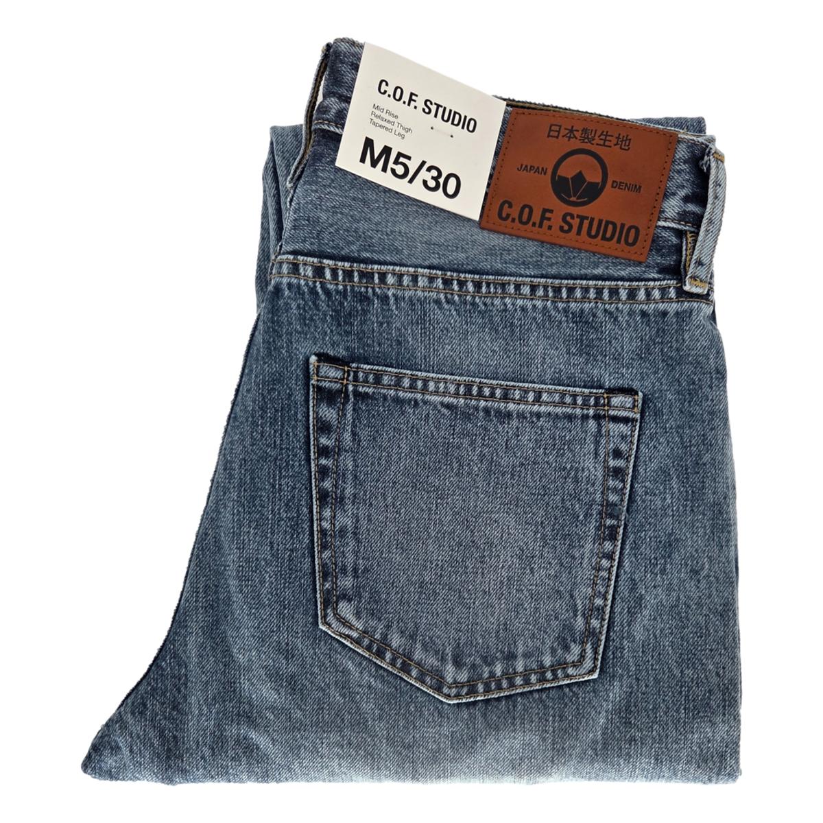 M5 Relaxed Tapered 13oz Kuroki Selvedge Worn Down - Denim