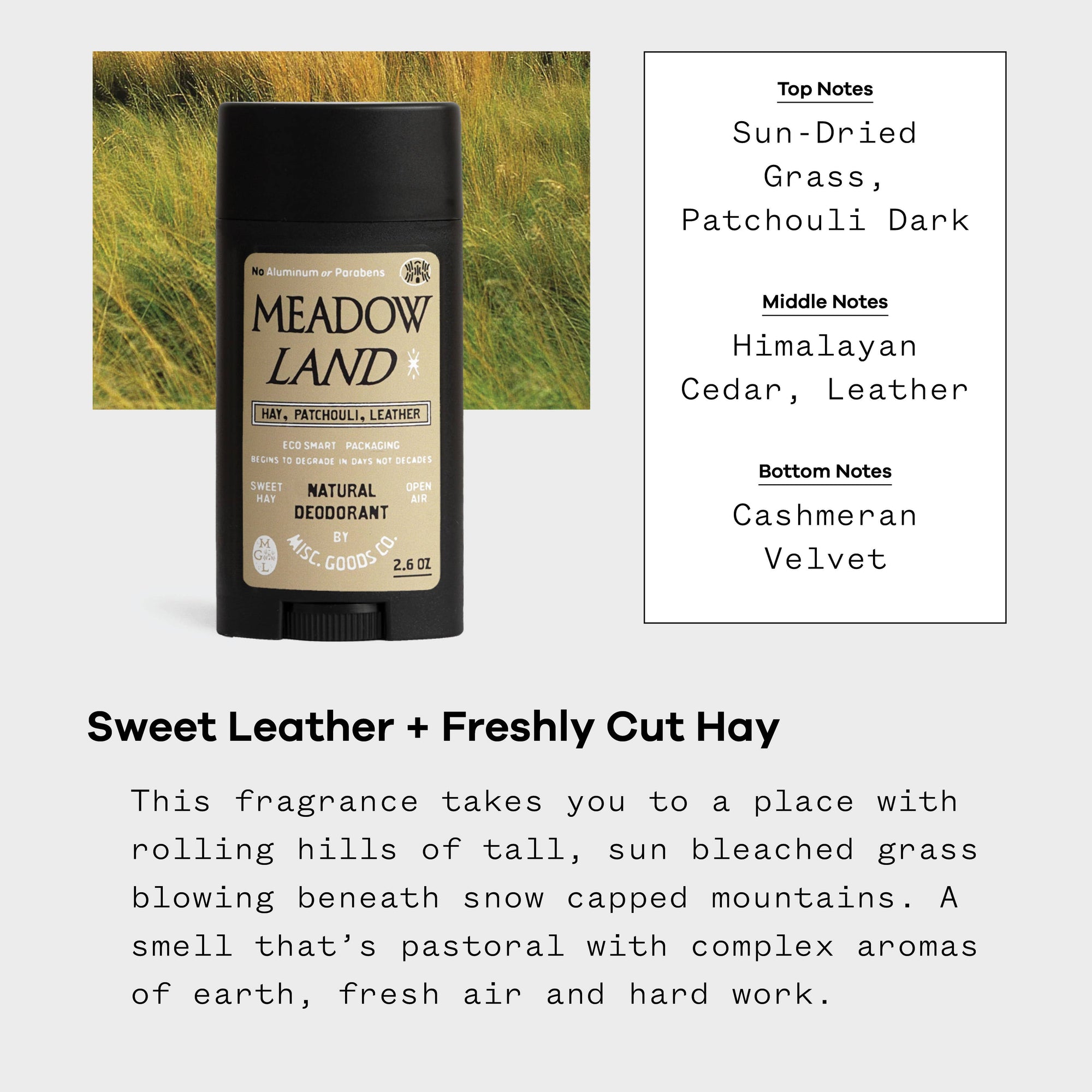 Meadowland Natural Deodorant | No Aluminum or Parabens
