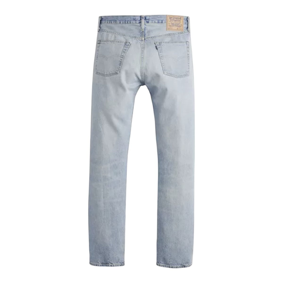 MILWORK 1980's 501 Original Fit Selvedge Silver Peak light blue 100% cotton jeans with button fly.