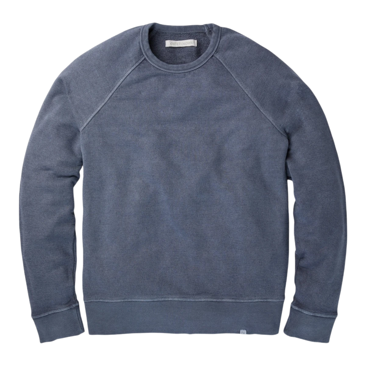 MILWORK Sur sweatshirt in admiral blue, made from a hemp and organic cotton blend with a chest pocket and garment-dyed finish.