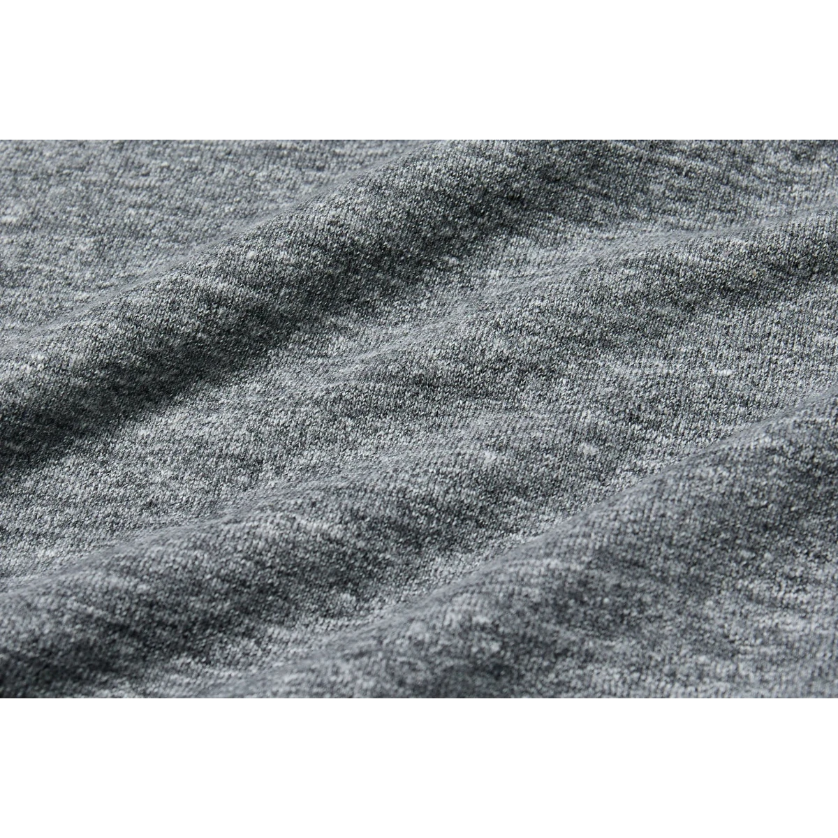 MILWORK Raffy grey cotton-poly blend rib knit t-shirt fabric with high elasticity.