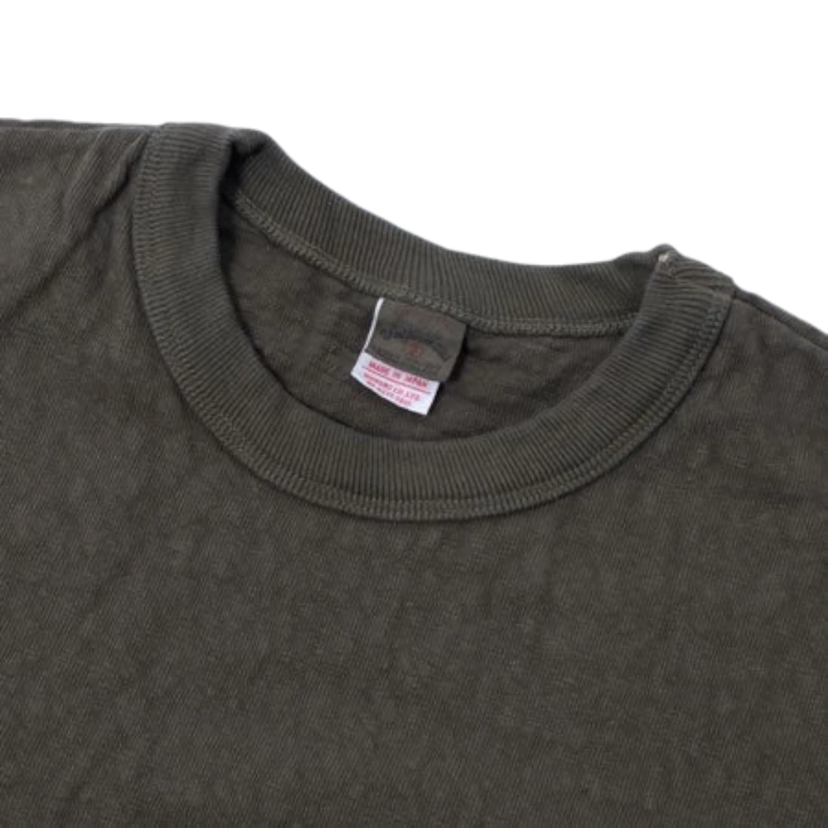 MILWORK No.8 Slub Nep Short Sleeve T-Shirt in olive green. Made from a durable 9.5 oz. cotton blend with a unique slub texture and neps.