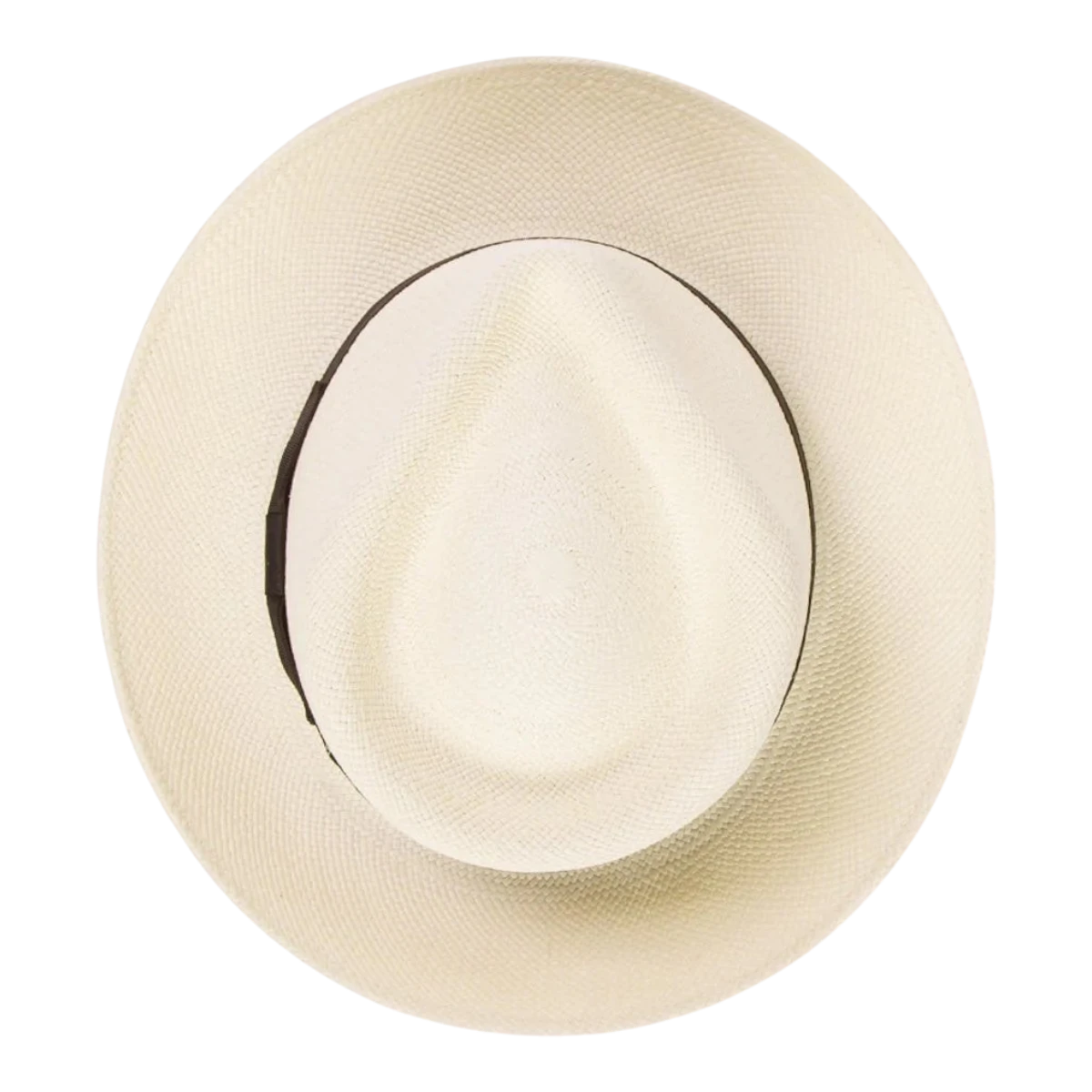 MILWORK Retro Panama Fedora in natural toquilla straw with a 2 1/2" brim and black grosgrain band.