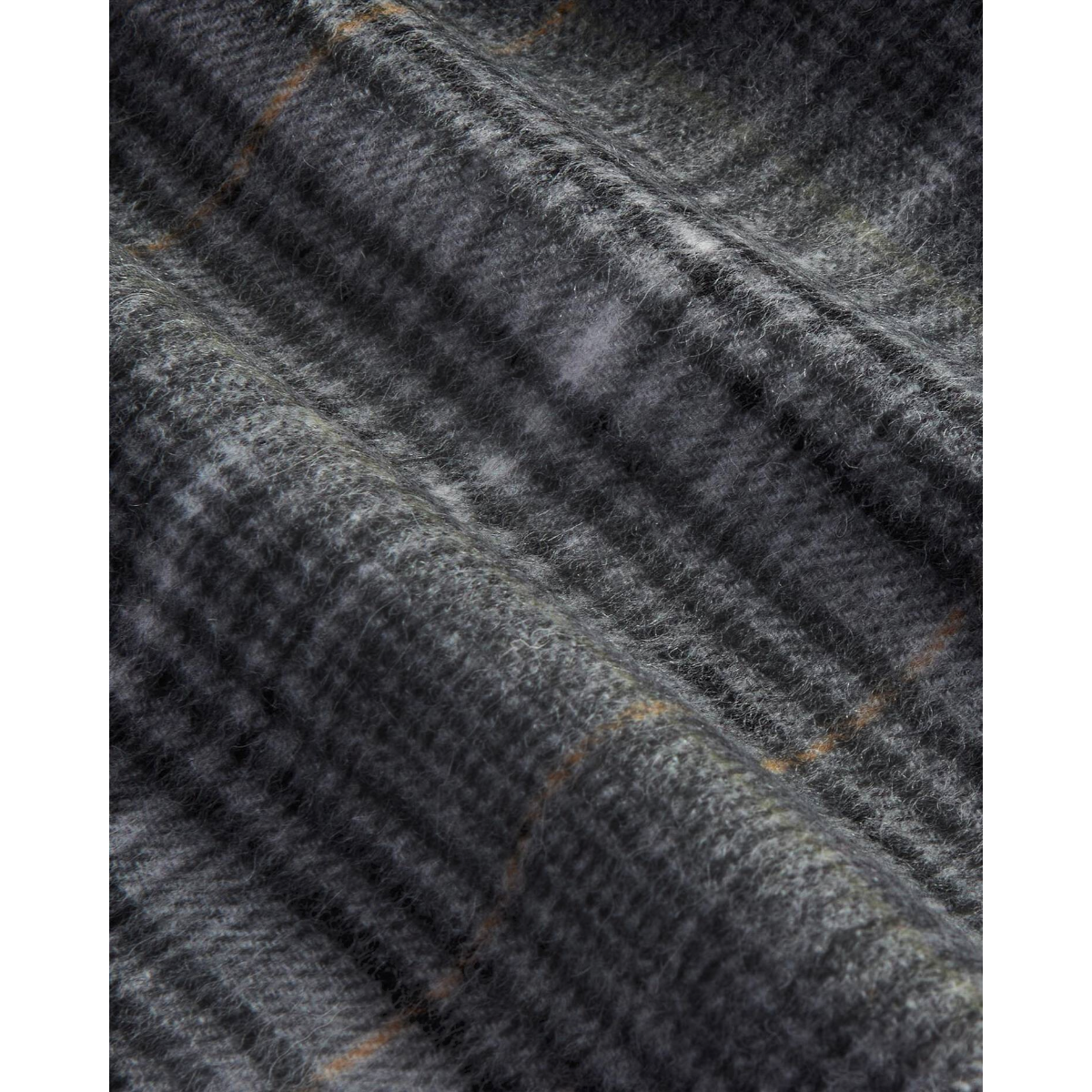 MILWORKS Barbour Danbrooke grey lambswool and cashmere scarf featuring a Prince of Wales check pattern