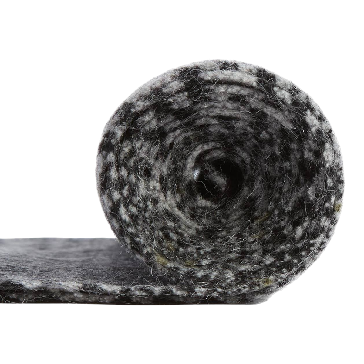 MILWORKS Barbour Danbrooke grey lambswool and cashmere scarf rolled up featuring a Prince of Wales check pattern