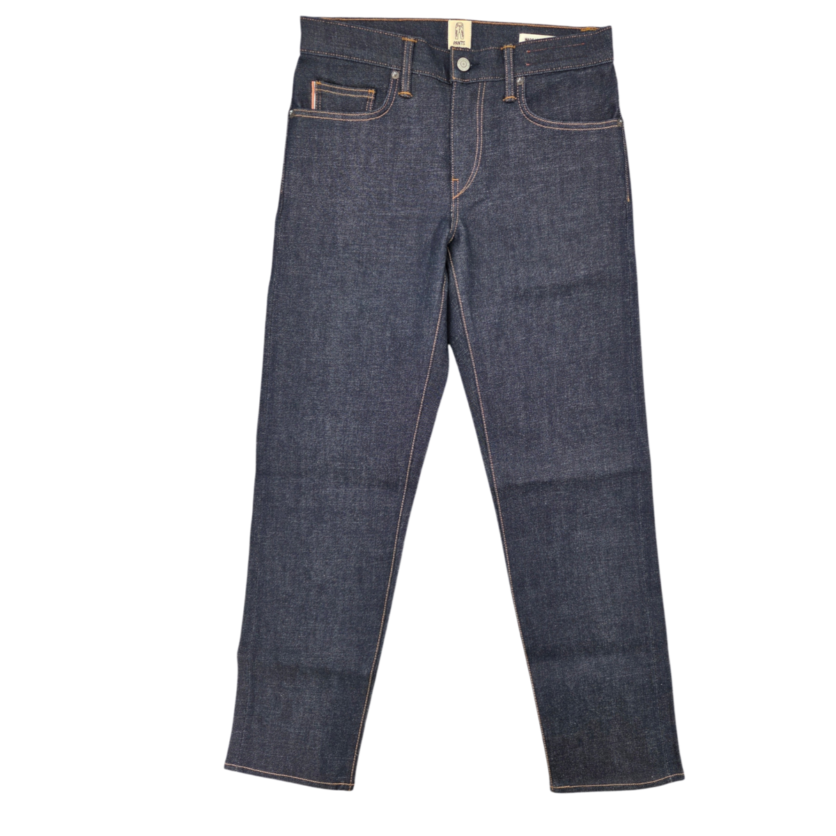 MILWORKS Barrel Classic Straight 14oz raw indigo Japanese stretch selvedge denim jeans with contrast stitching