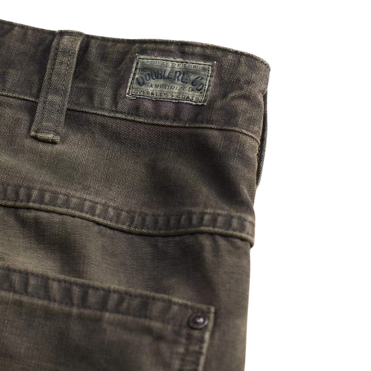 MILWORKS black Japanese cotton canvas carpenter pants with reinforced knees and vintage workwear details.