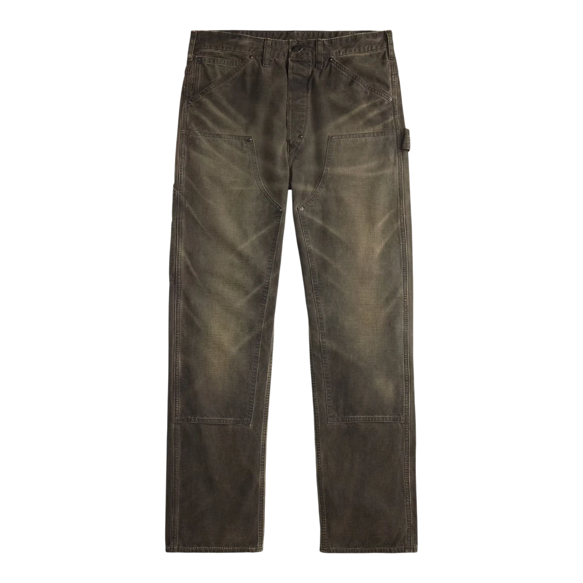 MILWORKS Engineer Fit black Japanese cotton canvas carpenter pants with reinforced knees and vintage workwear details.