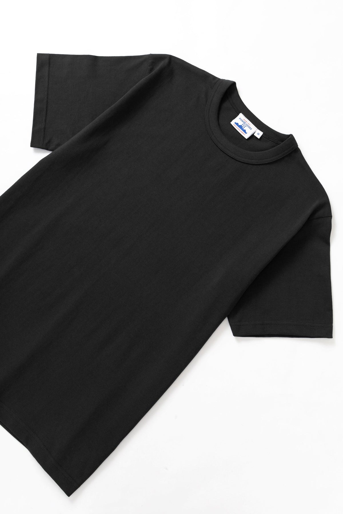 MILWORKS 7.5oz Archive Tee in black, crafted from heavy 100% organic cotton with a vintage-inspired neckline.
