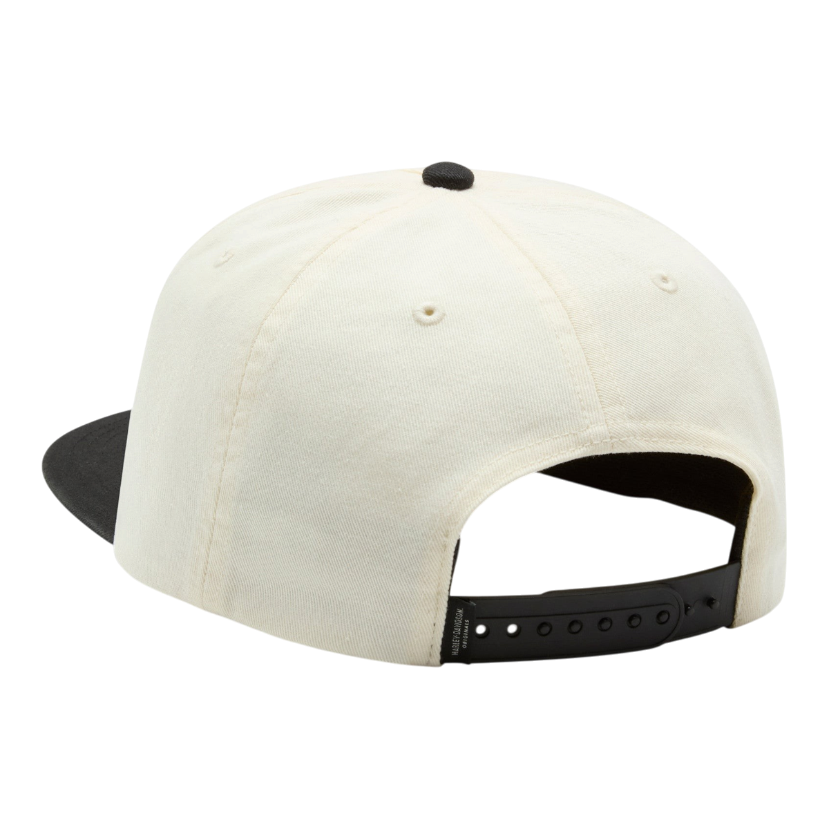 MILWORKS Originals Standard Twill Cap in bone and black with a snapback closure and embroidered eyelets
