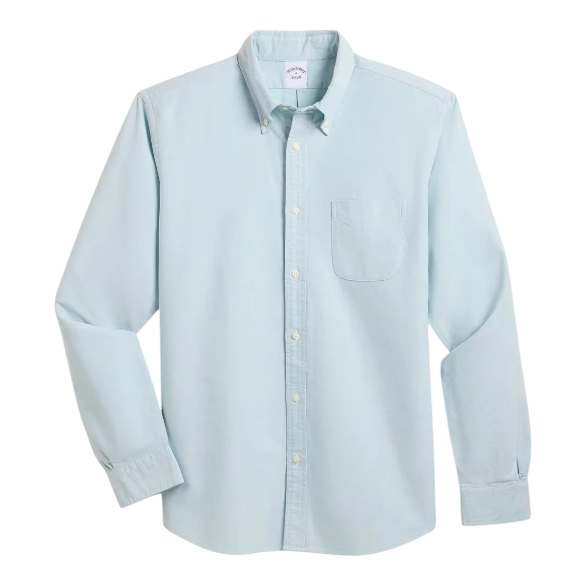 MILWORKS Brooks Brothers teal oxford button-down shirt with a classic collar and chest pocket