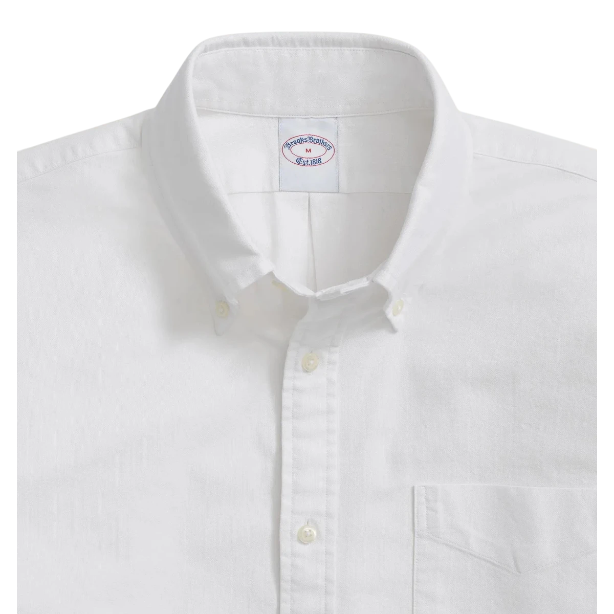 MILWORKS Brooks Brothers white oxford button-down shirt with a classic collar and chest pocket