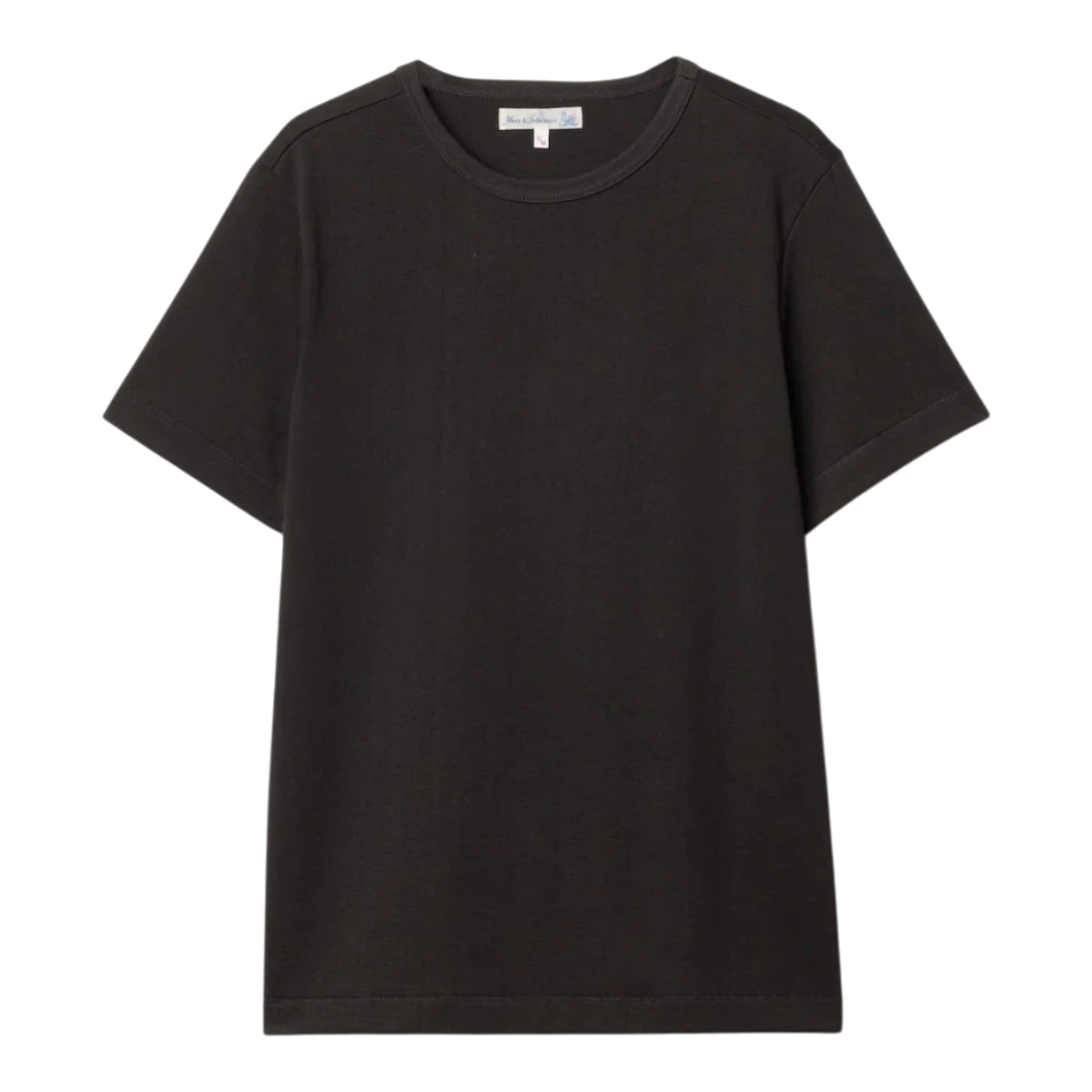 MILWORKS 2M15 charcoal crew-neck t-shirt in sturdy organic cotton jersey with baseball stitching