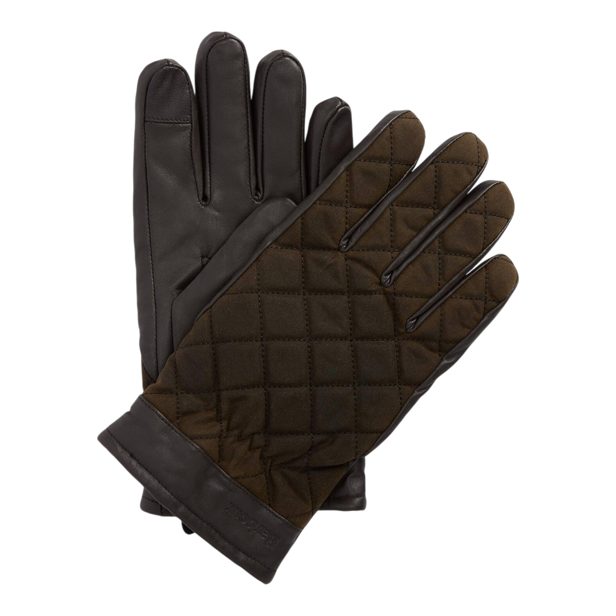 MILWORKS Dalegarth gloves in olive brown featuring quilted waxed cotton and soft nappa leather with fleece lining.