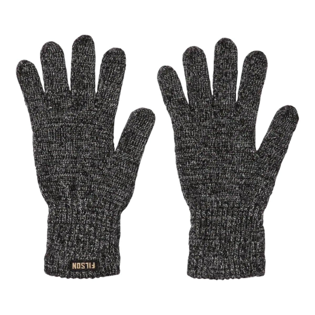 MILWORKS Filson charcoal ragg-wool knit gloves with fitted rib-knit cuffs and branded patch
