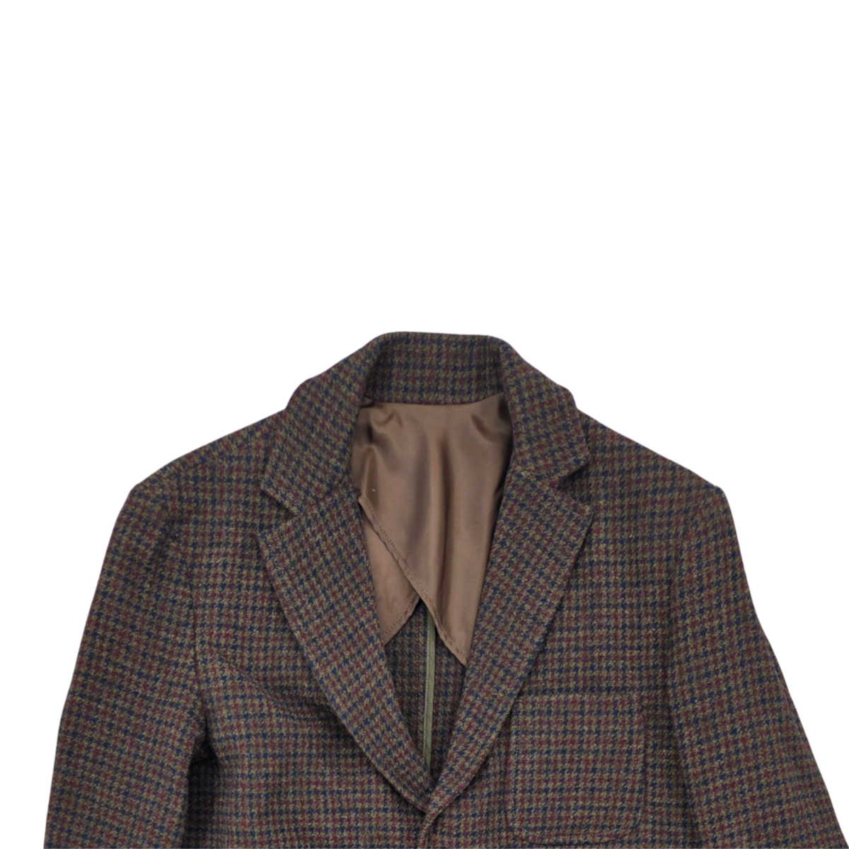 MILWORKS East Harbour Surplus Freeport jacket in a grey and blue pied de poule pattern with a notched lapel.